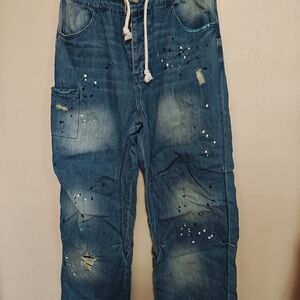 Easel Relaxed Denim with Artistic Distressing